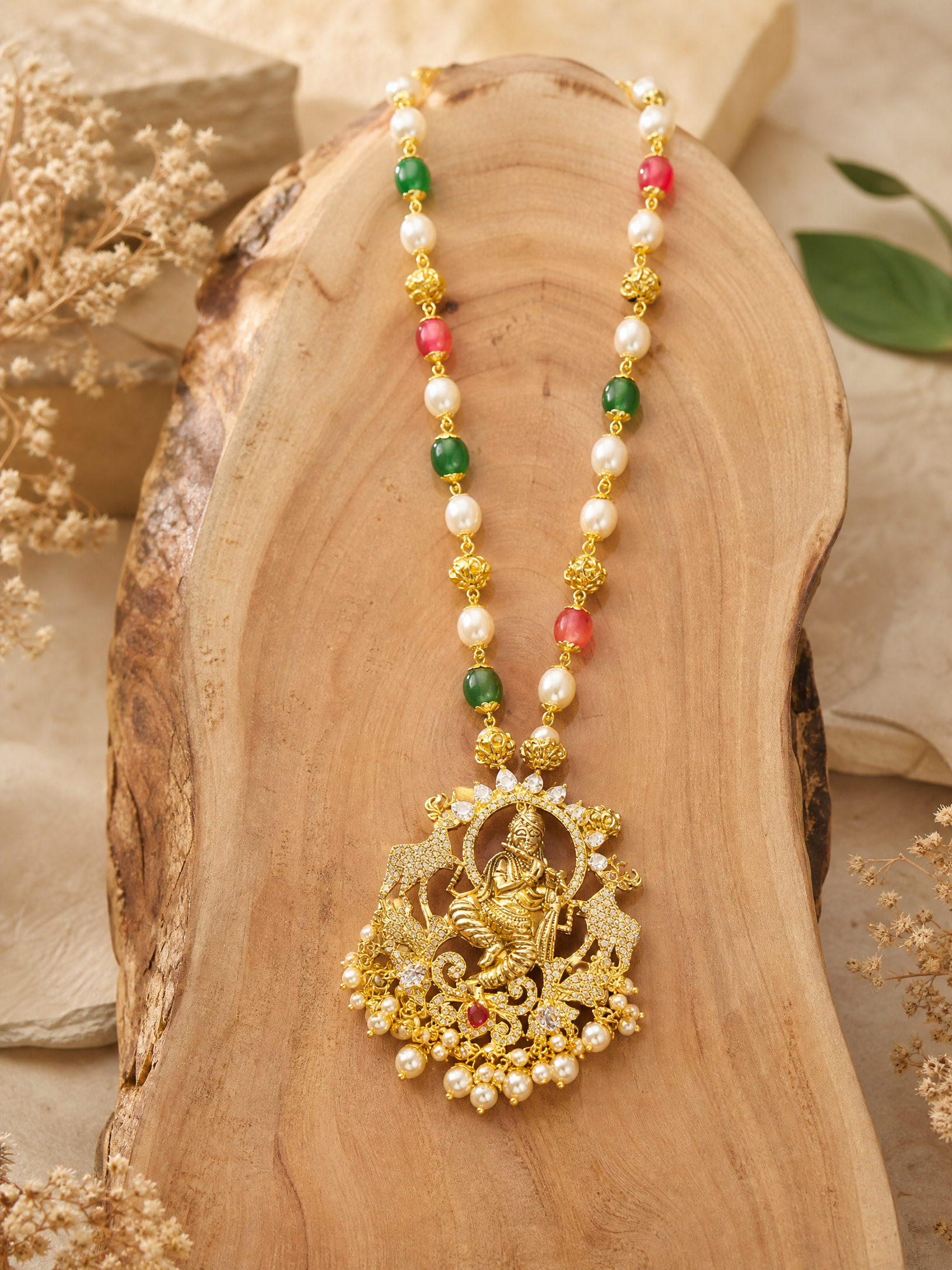 Ganesha Temple Pendant Necklace - Styled Product Shot